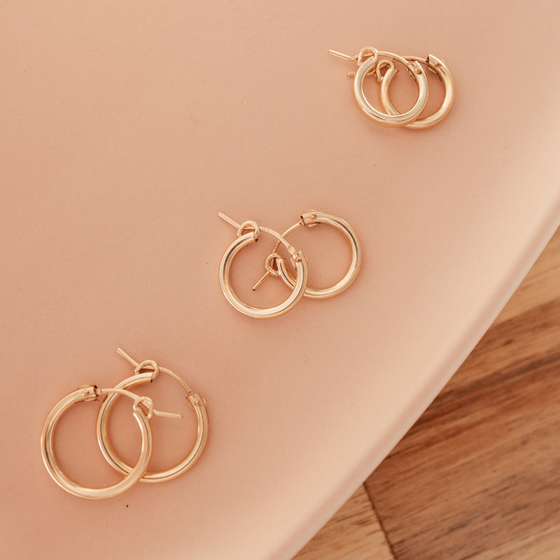 Gold Graduated Hinge Hoop Earrings (3 Pack) | Claire's US